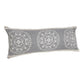 14" X 36" Gray And White Lumbar Medallion Cotton Throw Pillow Cover