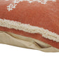 20" Orange And White Medallion Cotton Throw Pillow Cover with Texture