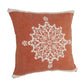 20" Orange And White Medallion Cotton Throw Pillow Cover with Texture