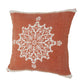 20" Orange And White Medallion Cotton Throw Pillow Cover