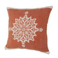 20" Orange And White Medallion Cotton Throw Pillow Cover with Texture