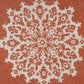 20" Orange And White Medallion Cotton Throw Pillow Cover with Texture