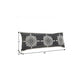 14" X 36" Charcoal White And Cream Lumbar Medallion Cotton Throw Pillow Cover with Tufts