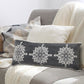 14" X 36" Gray And White Lumbar Medallion Cotton Throw Pillow Cover
