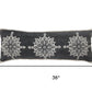 14" X 36" Gray And White Lumbar Medallion Cotton Throw Pillow Cover