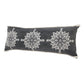 14" X 36" Gray And White Lumbar Medallion Cotton Throw Pillow Cover
