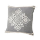24" Gray And White Medallion Cotton Throw Pillow Cover with Texture