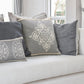 24" Gray And White Medallion Cotton Throw Pillow Cover