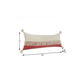14" X 36" Raspberry And Off White Lumbar Beach Cotton Throw Pillow Cover with Tassels