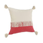 20" Red And Ivory Beach Striped Cotton Throw Pillow Cover