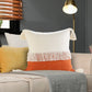 20" Orange And Ivory Beach Striped Cotton Throw Pillow Cover