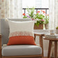 20" Pumpkin And Off White Beach Cotton Throw Pillow Cover with Tassels