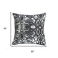 20" Black And Silver Beach Striped Cotton Throw Pillow Cover