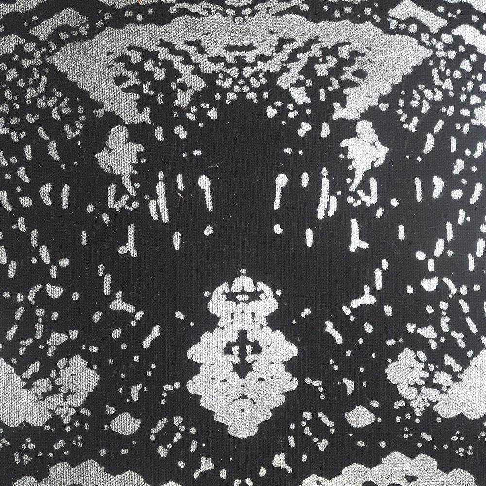 20" Black And Silver Beach Cotton Throw Pillow Cover