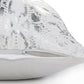 20" White And Silver Beach Cotton Throw Pillow Cover