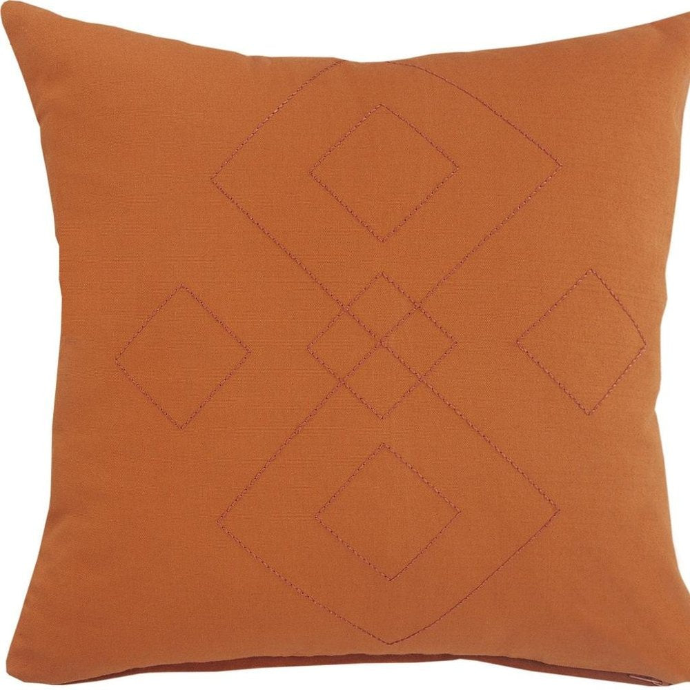 20" Orange Cotton Throw Pillow Cover