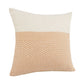 18" Cream And Orange Color Block Cotton Throw Pillow Cover