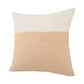 18" Cream And Orange Color Block Cotton Throw Pillow Cover