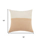 18" Cream And Orange Color Block Cotton Throw Pillow Cover