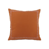 20" Orange Cotton Throw Pillow Cover with Embroidery