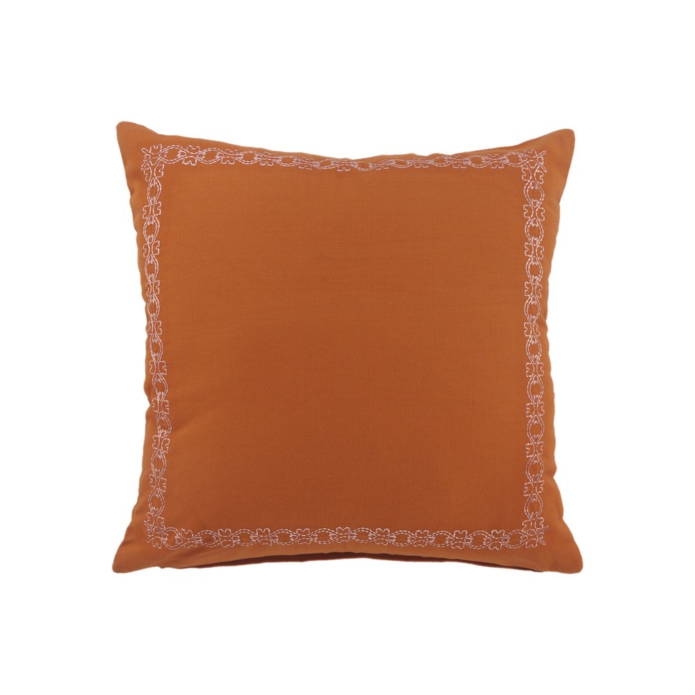 20" Orange Cotton Throw Pillow Cover
