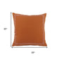 20" Orange Cotton Throw Pillow Cover with Embroidery