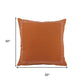 20" Orange Cotton Throw Pillow Cover