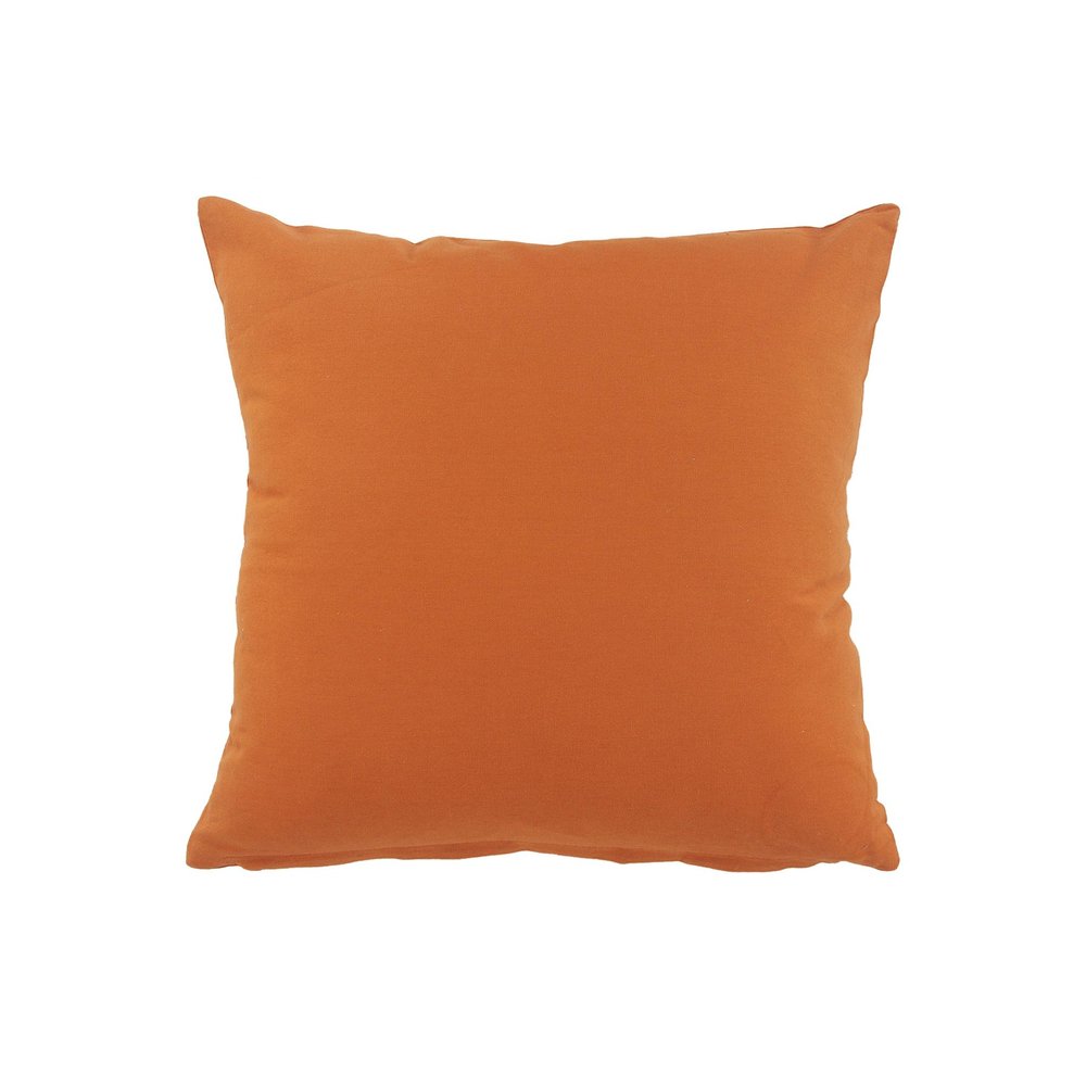 20" Orange Cotton Throw Pillow Cover with Embroidery