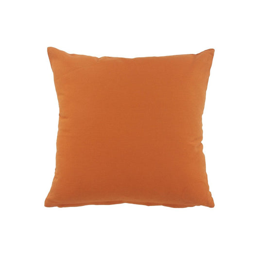 20" Orange Cotton Throw Pillow Cover with Embroidery