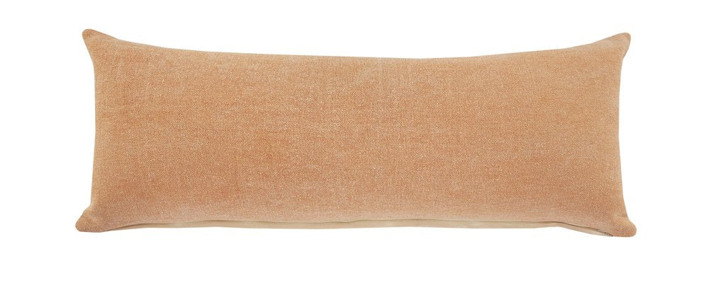 14" X 36" Brown Lumbar Cotton Throw Pillow Cover