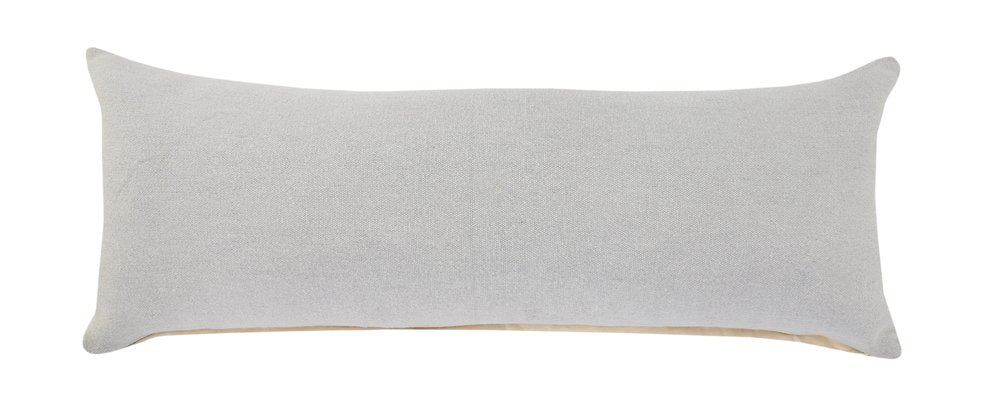 14" X 36" Gray Lumbar Cotton Throw Pillow Cover