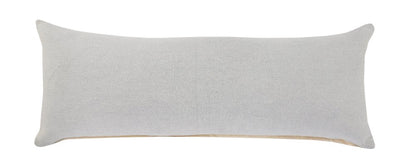 14" X 36" Gray Lumbar Cotton Throw Pillow Cover