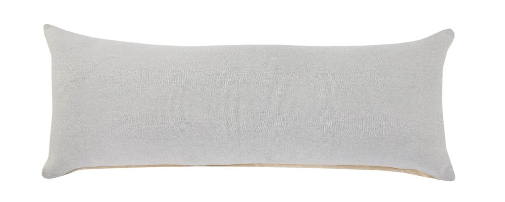 14" X 36" Gray Lumbar Cotton Throw Pillow Cover