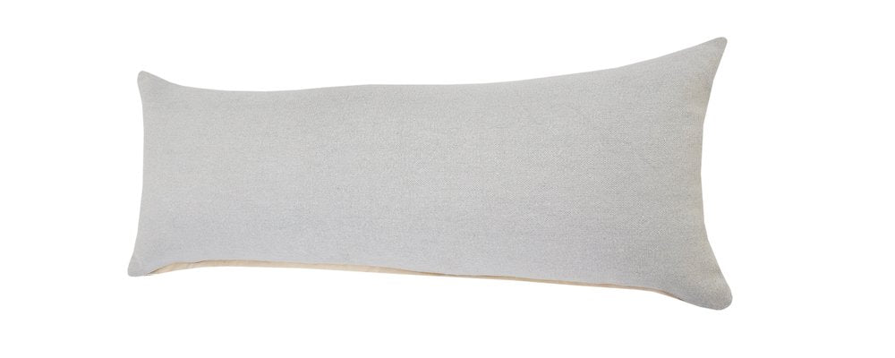 14" X 36" Gray Lumbar Cotton Throw Pillow Cover