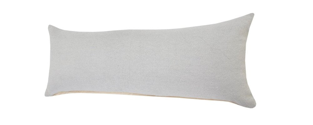 14" X 36" Gray Lumbar Cotton Throw Pillow Cover