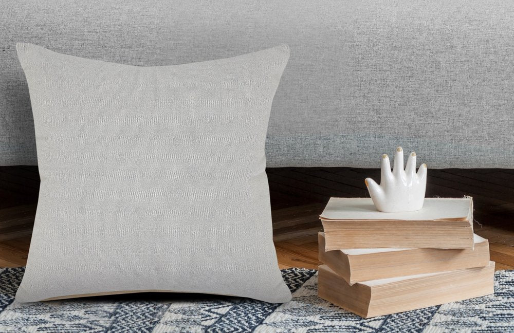 20" Gray Cotton Throw Pillow Cover