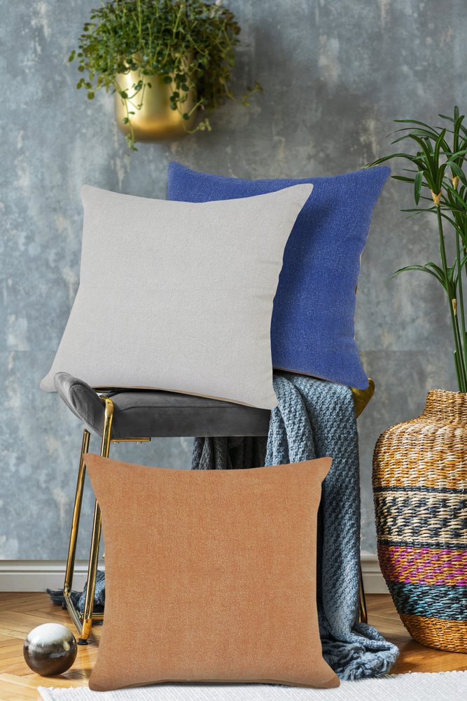 20" Gray Cotton Throw Pillow Cover