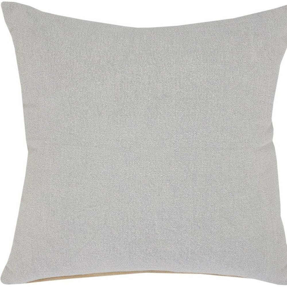 20" Gray Cotton Throw Pillow Cover