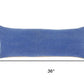 14" X 36" Blue Lumbar Cotton Throw Pillow Cover