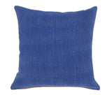 20" Blue Cotton Throw Pillow Cover