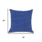 20" Blue Cotton Throw Pillow Cover