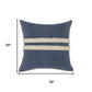 20" Blue And White Striped Cotton Throw Pillow Cover