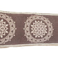 14" X 36" Brown And White Lumbar Medallion Cotton Throw Pillow Cover