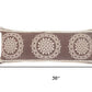 14" X 36" Brown And White Lumbar Medallion Cotton Throw Pillow Cover with Texture