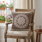 20" Brown And White Medallion Cotton Throw Pillow Cover with Texture