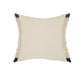 20" Green And White Striped Cotton Throw Pillow Cover with Fringe