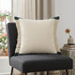 20" Green And White Striped Cotton Throw Pillow Cover with Fringe