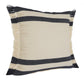 20" Blue And White Striped Cotton Throw Pillow Cover with Fringe