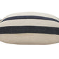 20" Blue And White Striped Cotton Throw Pillow Cover with Fringe