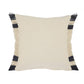 20" Blue And White Striped Cotton Throw Pillow Cover with Fringe